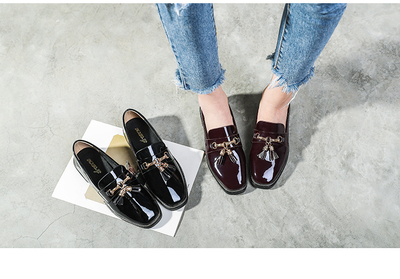 岸森新款复古小皮鞋 学院风乐福鞋引领时尚百搭潮流